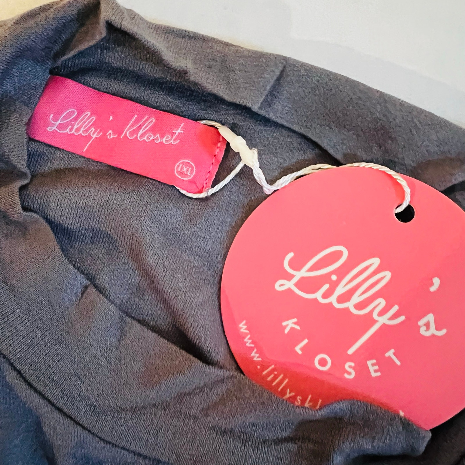Lilly’s Kloset Gray Mock Neck Short Sleeve Dress Size 1xl Nwt — image 3 of 6